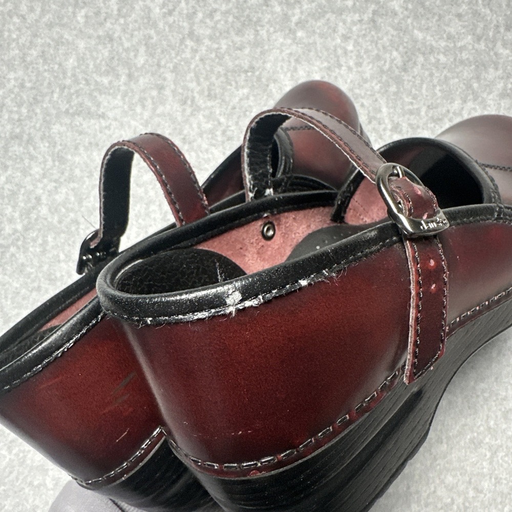 Dansko Clogs Burgundy Brown Leather Shoes Size 38 US size 7.5-8 - Picture 6 of 7